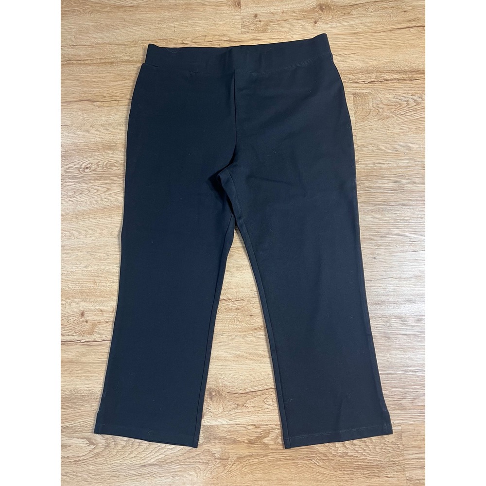 Quince Women's XL Black Pull On Pants NWT Stretch Straight Leg Career Casual